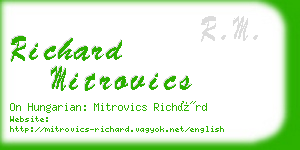 richard mitrovics business card